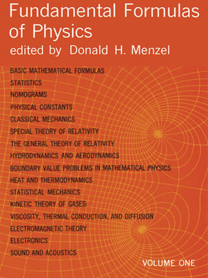 cover image of Fundamental Formulas of Physics, Volume One